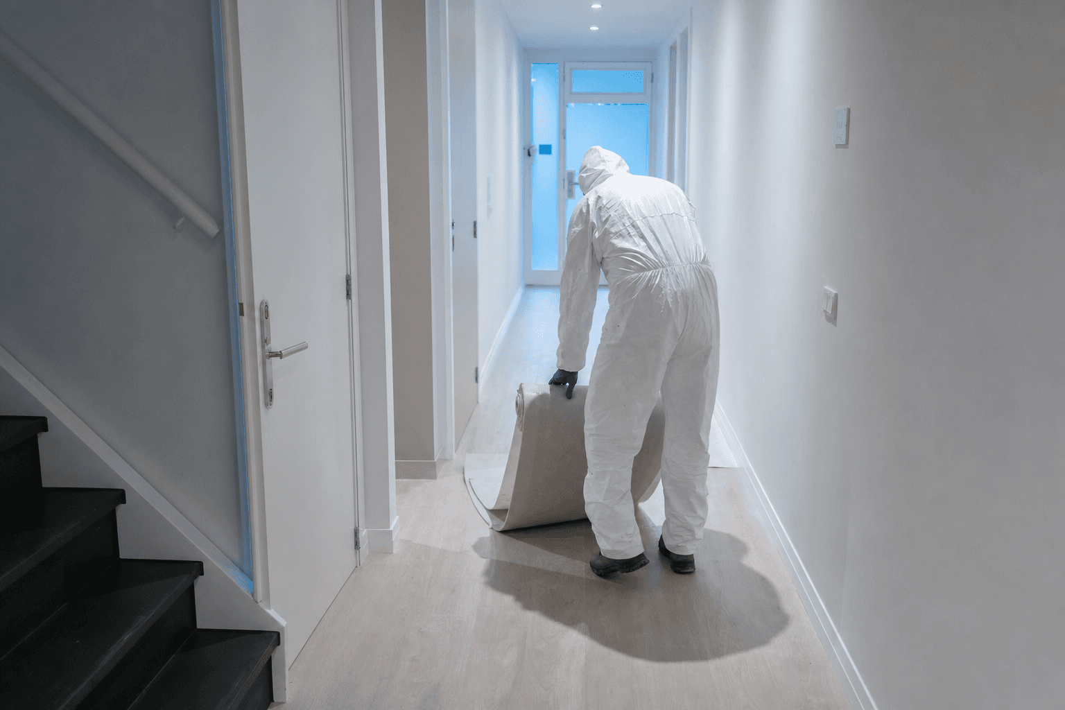 Werk volgens BRL-SIKB 6000 - Tyvek, P3-respirator en dubbele handschoen